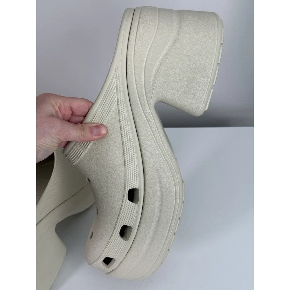 Crocs Siren Clog‎ Men 11 Bone Beige White Platform Chunky Heels Y2K Bratz Doll